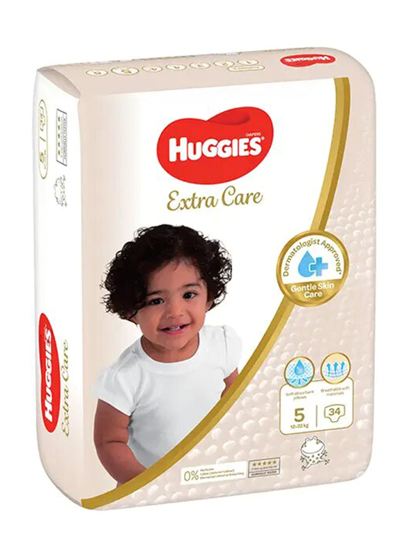 Huggies Ultra Comfort Diapers - Size 5, 12-22 Kg, 34 Counts