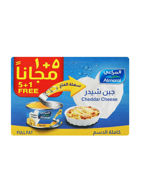 

Al Marai Full Fat Cheese Cheddar Cheese, 6 x 56g