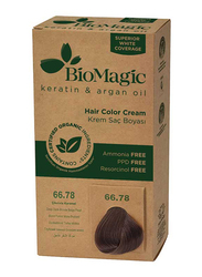 Biomagic Keratin & Argan Oil Hair Colour Cream, 66/78 Deep Dark Blonde Beige Pearl