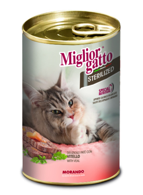 Miglior Gatto Sterilised Pate Vitello Cat Wet Food, 400 grams