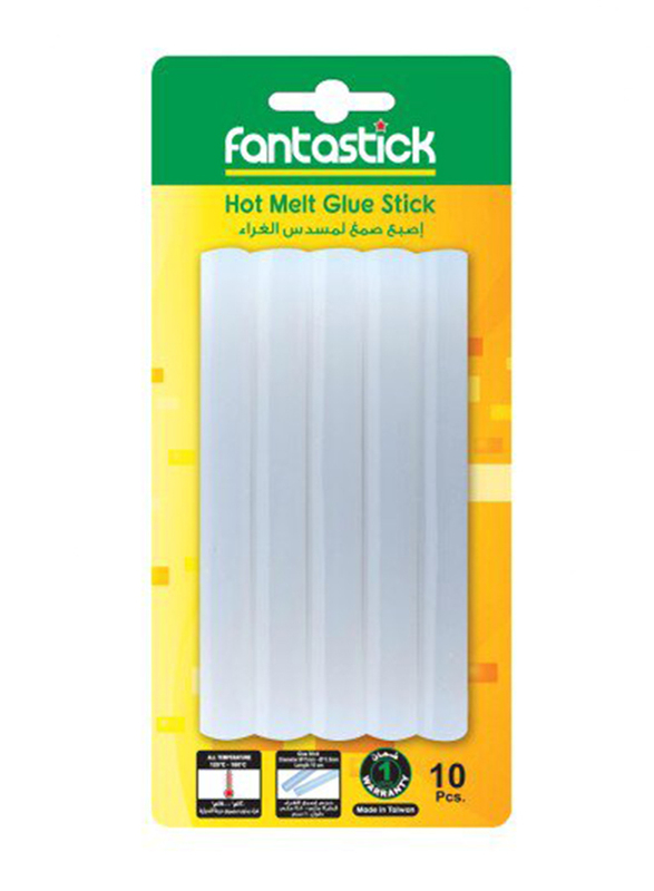 10-Pcs Fantastick Hot Melt Glue Stick, White