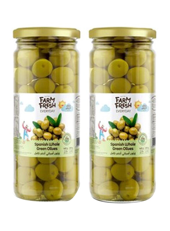 Farm Fresh Green Whole Olives, 2 x 465g