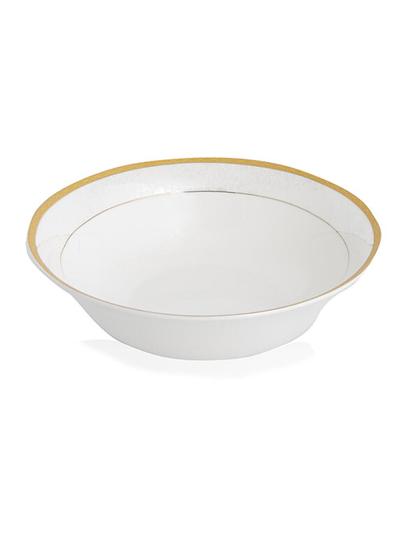 

Shallow 9-inch Porcelain Round Dinner Bowl, White