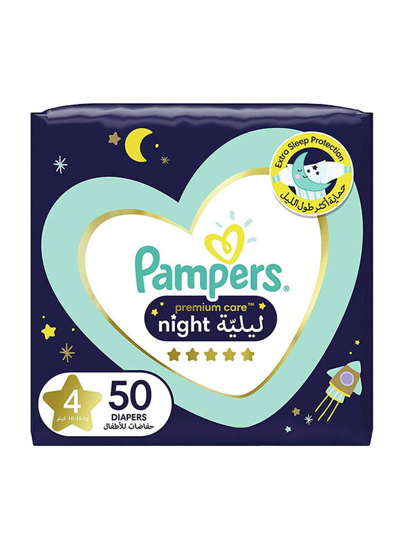 

Pampers Premium Care Night Diapers, size 4, 10-15kg - 50 count