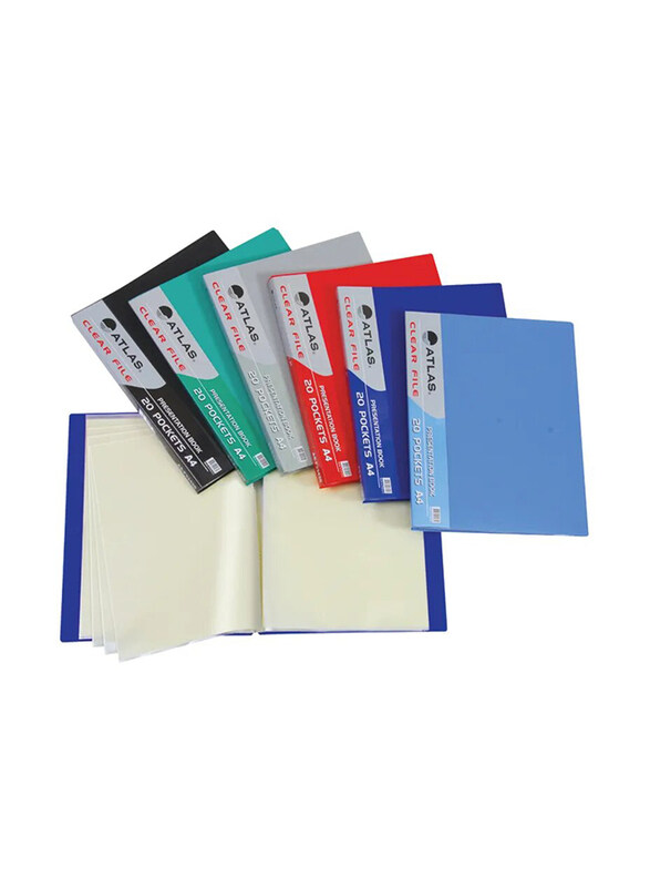 

Atlas Clear File Assistant File, A4 Size, 20 Pocket, Assorted Colour