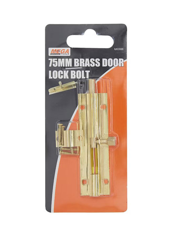 

Mega Door Lock Bolt, 75mm, Brass