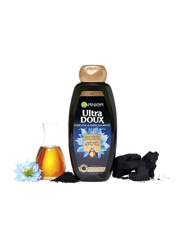 Garnier Ultra Doux Black Charcoal & Nigella Seed Oil Purifying & Shine Shampoo, 400ml