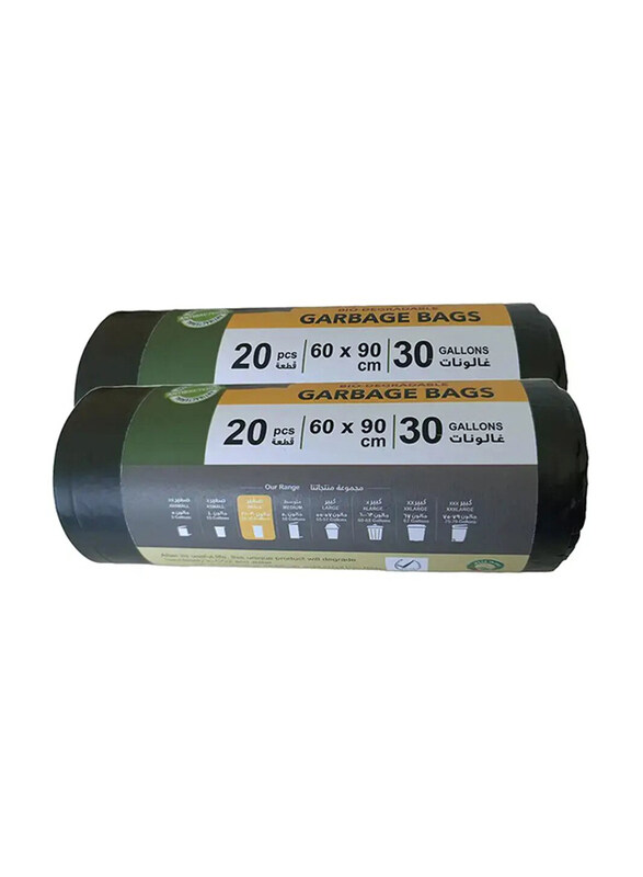 

Earth Green Choice Garbage Bags 30 Gallons, 60 x 90cm, 2 x 20 Sheets