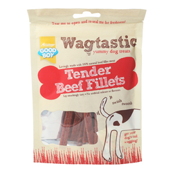 Wagtastic Tender Beef Fillets Yummy Treat Dog Dry Food, 80g