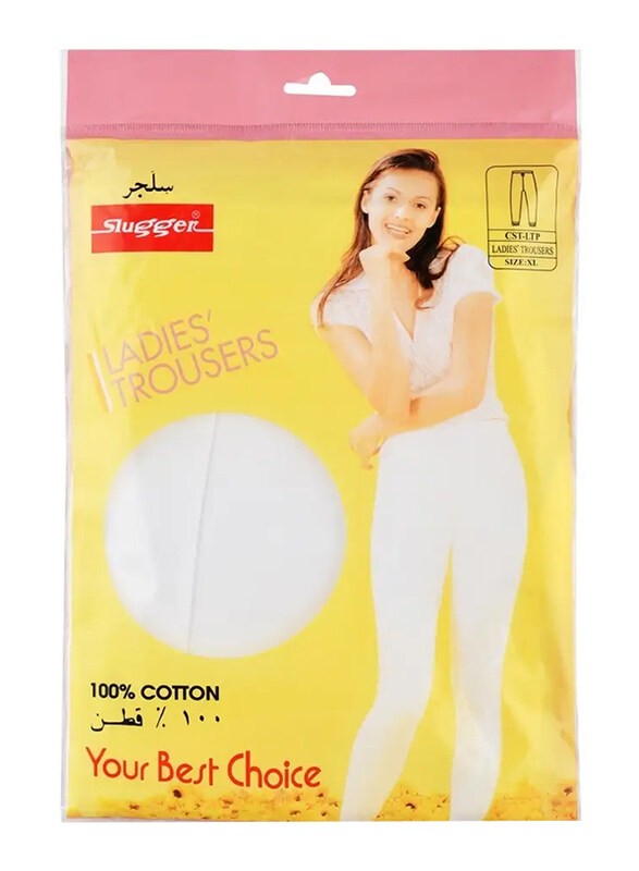 

Slugger Cotton Trousers for Women, M/XXL, White