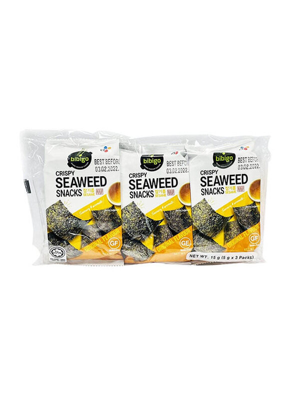 

Bibigo Snack Gim, Seasoned Seaweed (Sesame) - 3 x 5g