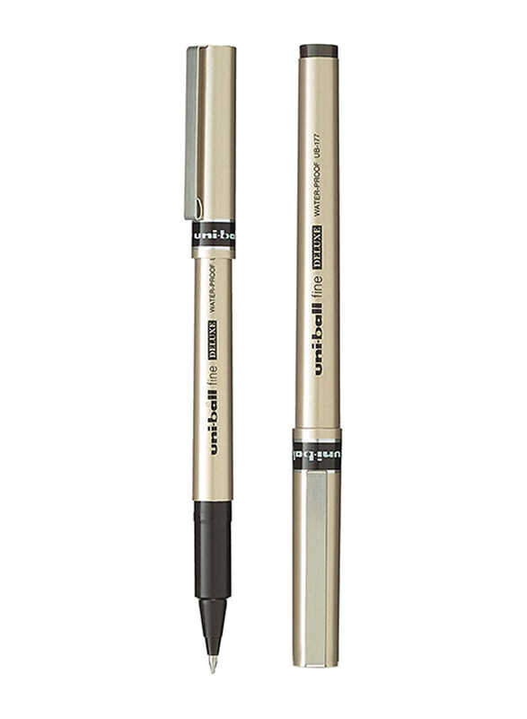 

Uniball Fine Deluxe Roller Pen, 2 Pieces, Black