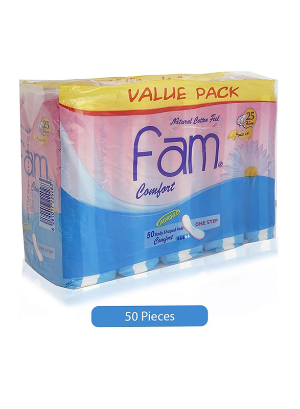 Fam Comfort Body Shaped Pads for Comfort, 50 Pieces