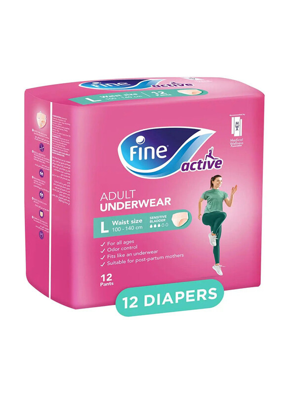 

Fine Female Adult Diaper Pants Size L 100-140cm, 12 Pieces