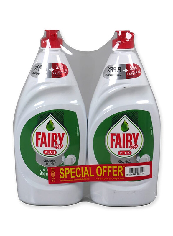 

Fairy Plus Dishwashing Liquid Soap, 2 x 600ml
