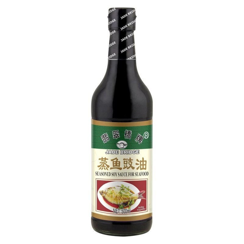 Jade Bridge Seasoned Soy Sauce For Seafood, 500ml, Black