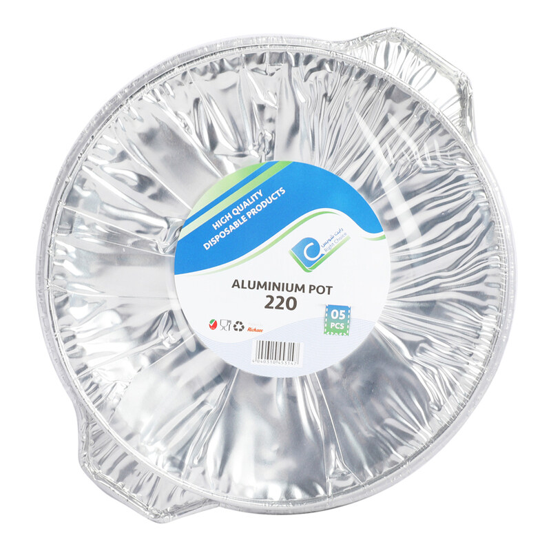 

Right Choice Disposable Aluminium Pot 220 Container, Silver