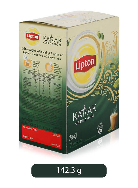 

Lipton Karak Cardamom Flavor 3 in 1 Instant Mix Tea, 7 Sachets x 20.33g