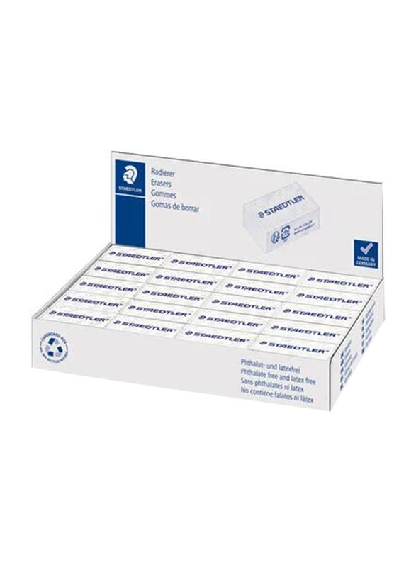 Staedtler 20-Pieces Eraser, 526 C35, White