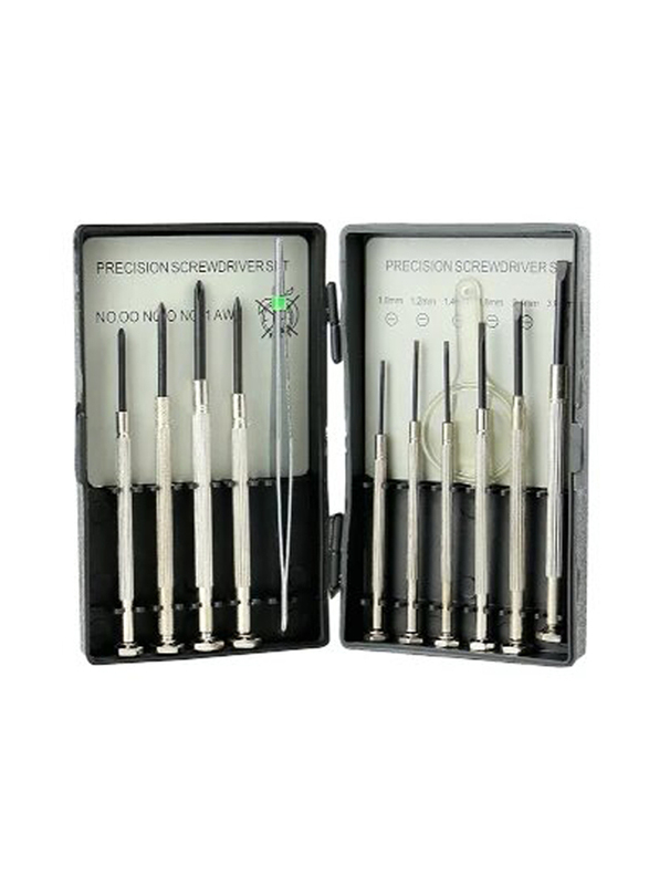 Mega 11-Piece Precision Screw Driver Set, M35500, Silver