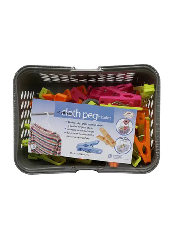 

Pioneer Industrial Cloth Peg Set in Basket, 50 Pieces