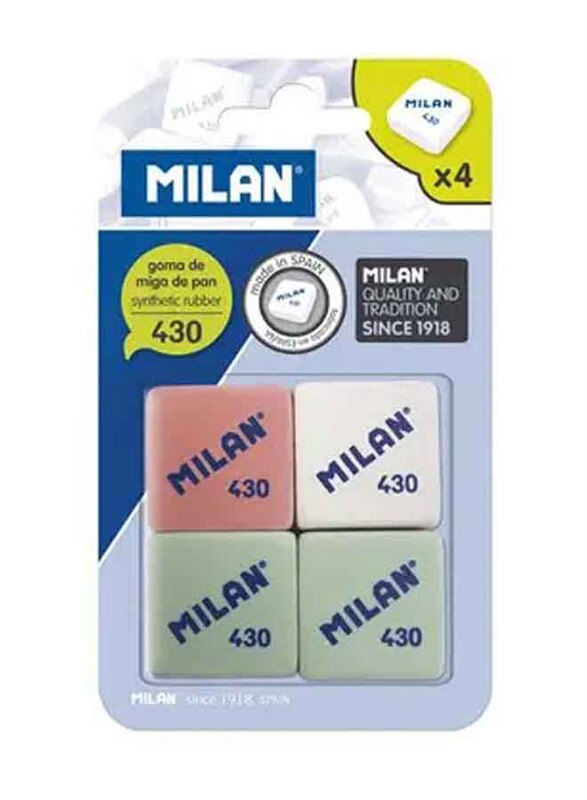 Milan Synthetic Rubber Erasers, 4 Pieces