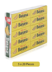 Orion Banana Flavored Chewing Gum - 5 x 20 Pieces