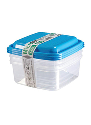 Codil 3Bin Square Box, Blue/Clear