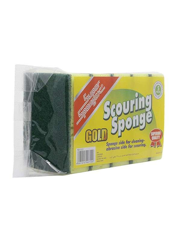 Super Spongex 5 in 1 Super Bright Cleaning Sponge, 5 Pieces