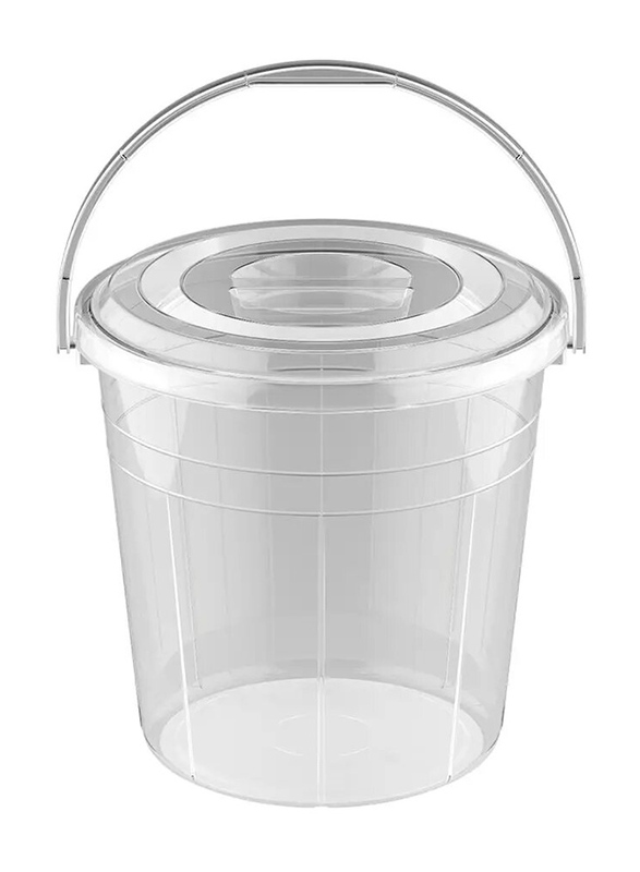 Cosmoplast Plastic Bucket with Lid, 10L, Transparent