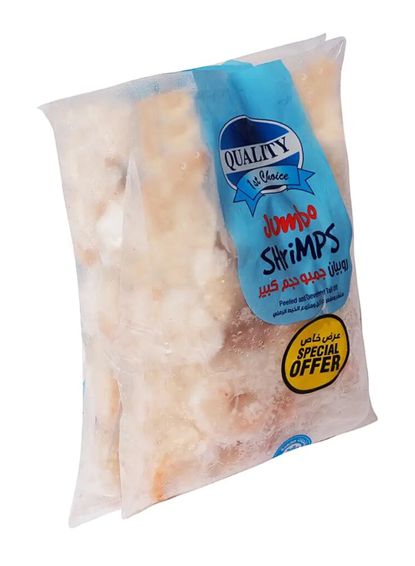Quality 1st Choice Peeled and Deviened Tail Off Jumbo Shrimps, 480g