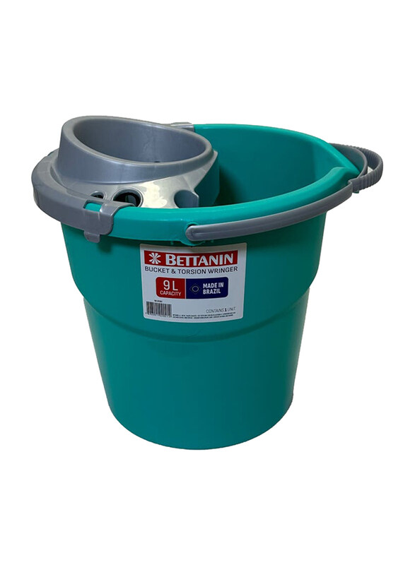 

Bettanin Novica Plastic Bucket With Wring, Grey/Green