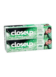Close Up Icy White Mint Toothpaste, 2 x 75ml