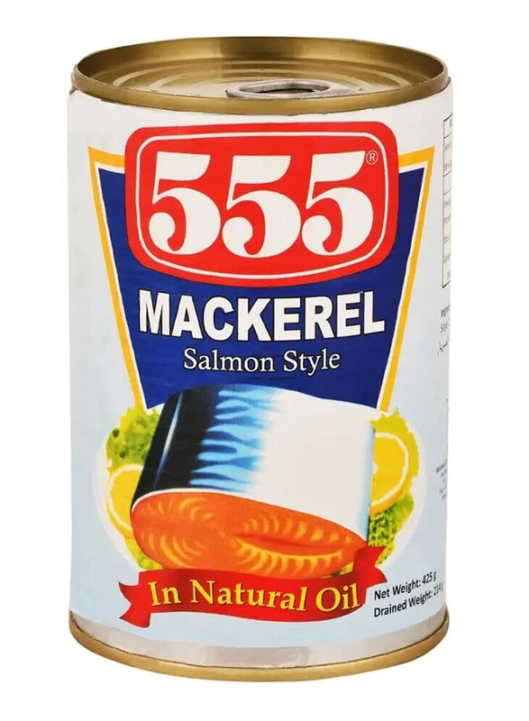 555 Mackerel Salmon Style in Natural Oil, 425g