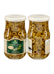Halwani Sliced Grn Olives with Chilly, 2 x 325g