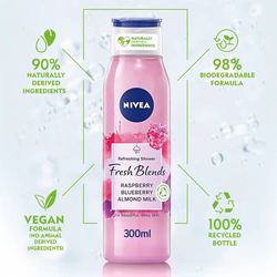 Nivea Raspberry Blueberry Almond Milk Refreshing Shower Gel, 300 ml