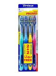 Trisa Tooth Flex Head Soft Toothbrush, 4 Piece