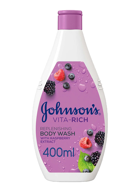 Johnson's Vita-Rich Replenishing Body Wash with Raspberry Extract, 400ml