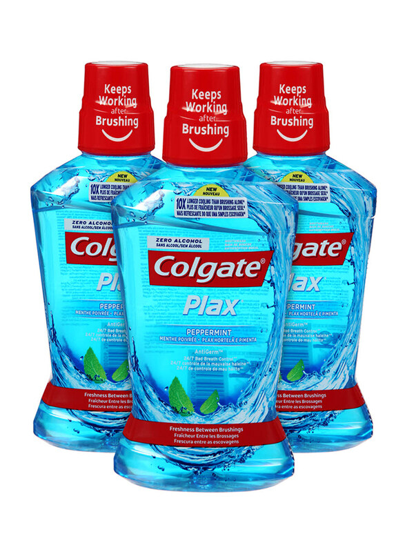 

Colgate Plax Peppermint Blue Mouthwash, 500ml, 3 Piece