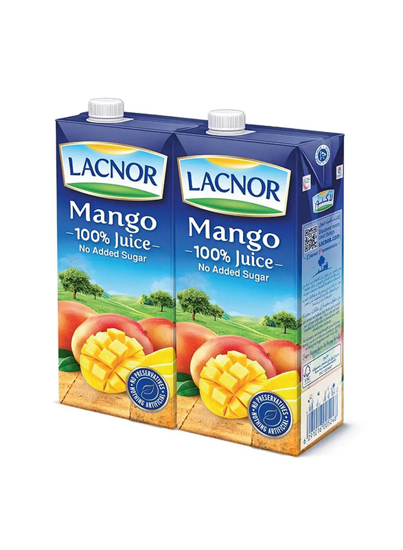 Lacnor Long Life Mango Juice No Sugar - 2 x 1 Ltr