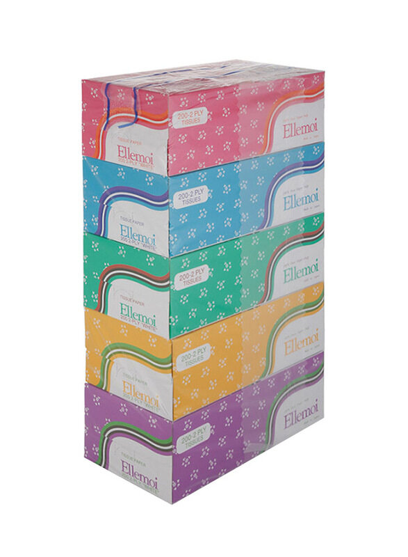 

Ellemoi Paper Tissues - 5 x 200 Pieces, 2 Ply