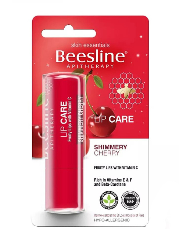 Beesline Fruity Shimmery Lip Balm, 4gm, Cherry, Red