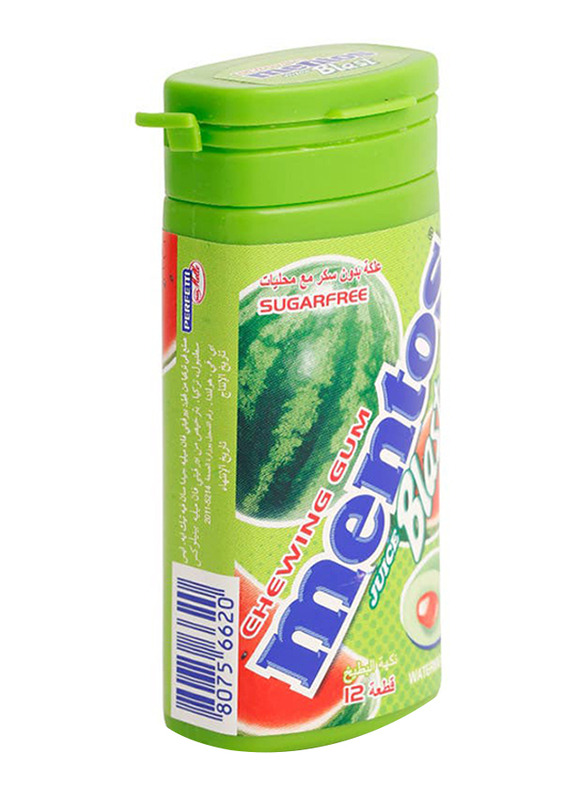 Mentos Watermelon Juice Blast Chewing Gum, 12 x 24g