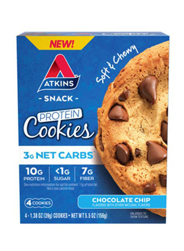 Atkins Protein Choco Chip Cookies, 4 x 39g