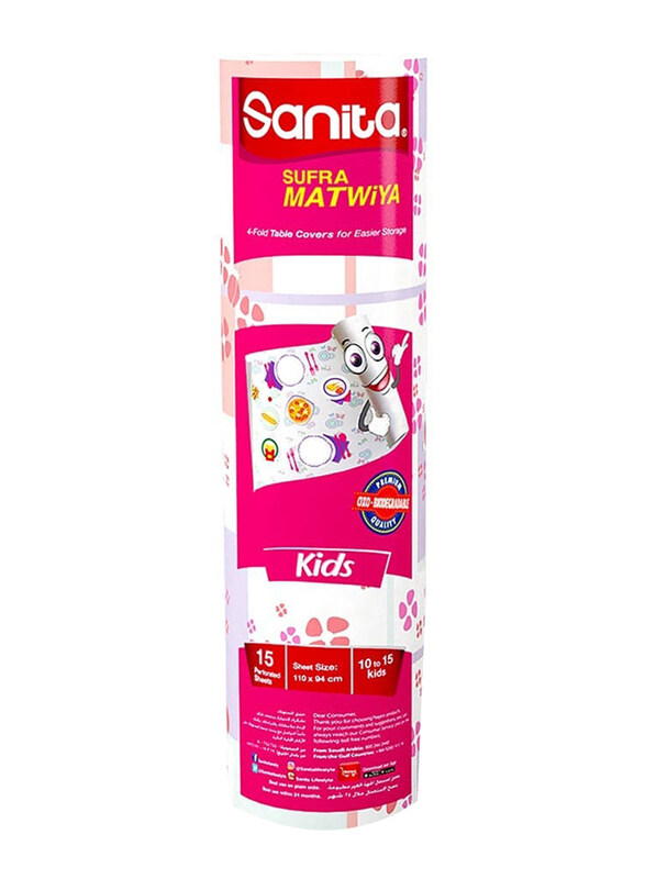 

Sanita 15-Sheets Sufra Matwiya Table Cover Kids Roll Sheets, White