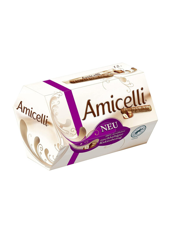 

Amicelli Milk Chocolate Wafer Rolls with Hazelnut Creme Filling, 225g