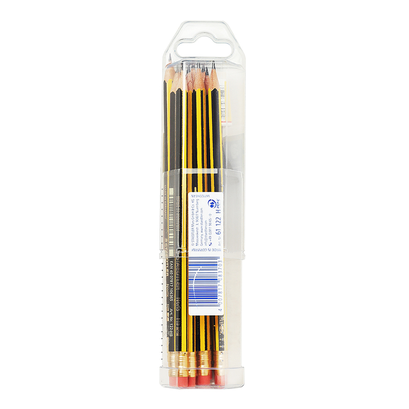Staedtler 12-Piece Happy Birthday Noris 2HB Wooden Pencil Set with 1 Eraser and 1 Sharpener, Yellow
