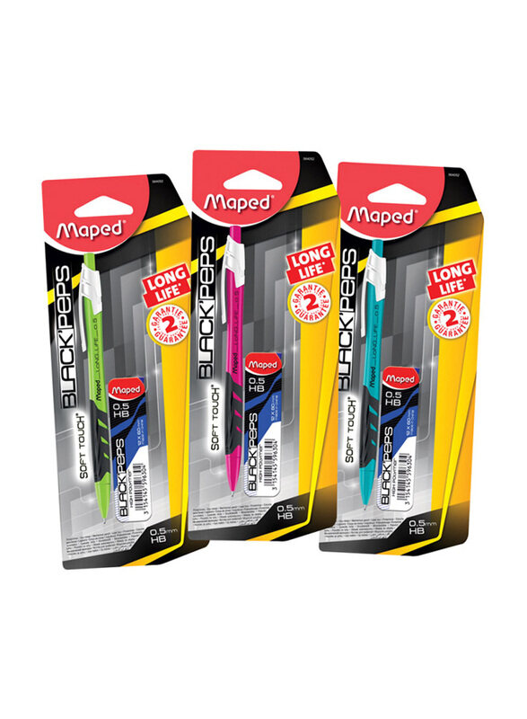 

Maped Long Life Mechanical Pencil + Lead, 0.5mm, Assorted