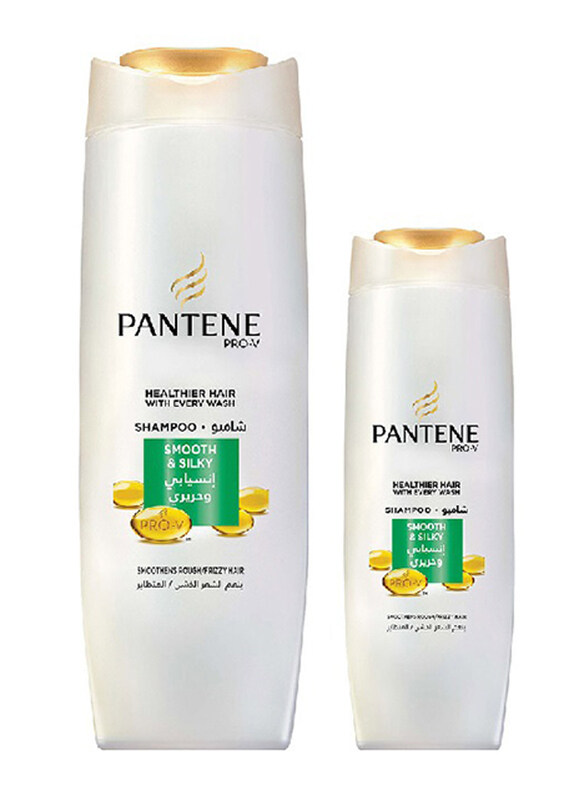 

Pantene 2-Pieces Smooth & Silky Shampoo Set for All Hair Types, 600ml + 200ml