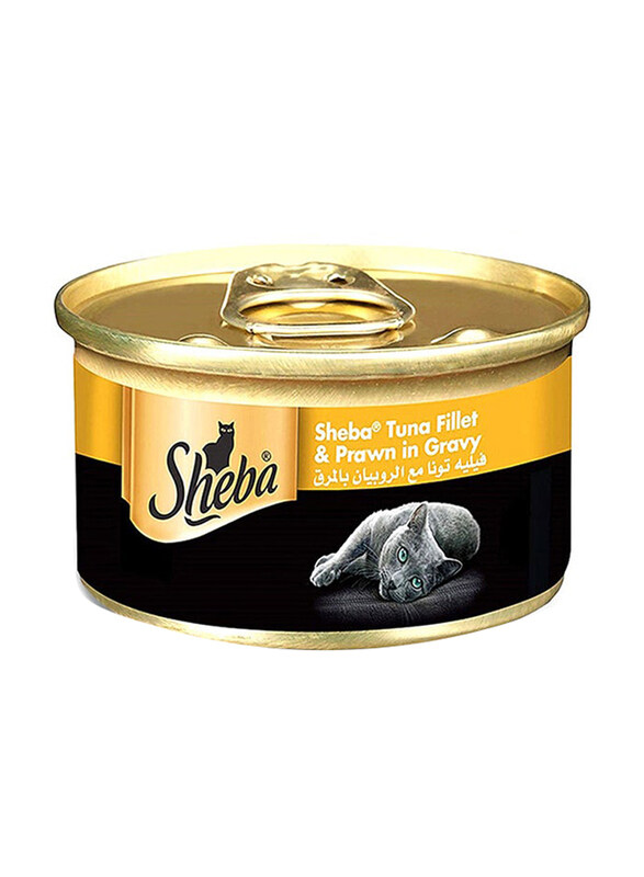 

Sheba Tuna Fillet and Prawn in Gravy Wet Cat Food, 24 x 85g